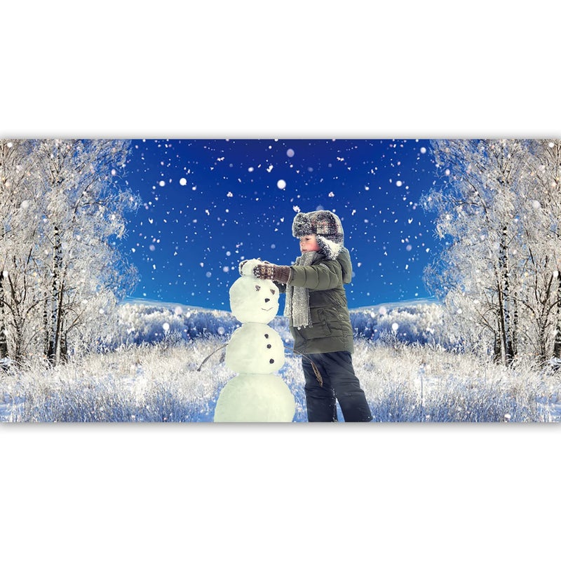 LFEEY 20x10ft Dreamy Forest Snowflake Background Winter Alps Snowy Landscape Photography Backdrop Falling Snow Covered Pine Tree Fir Mountain Snowfield Christmas New Year Holiday Studio Vinyl Props - Image 4